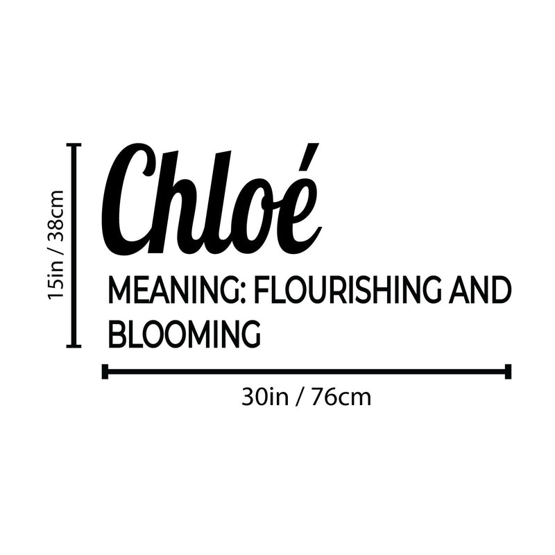 Vinyl Wall Art Decal - Chloe Meaning - 30" x 15" - Trendy Inspirational Quote Sticker For Children Bedroom Home School Classroom Nursery Daycare Kids Room Decor 4