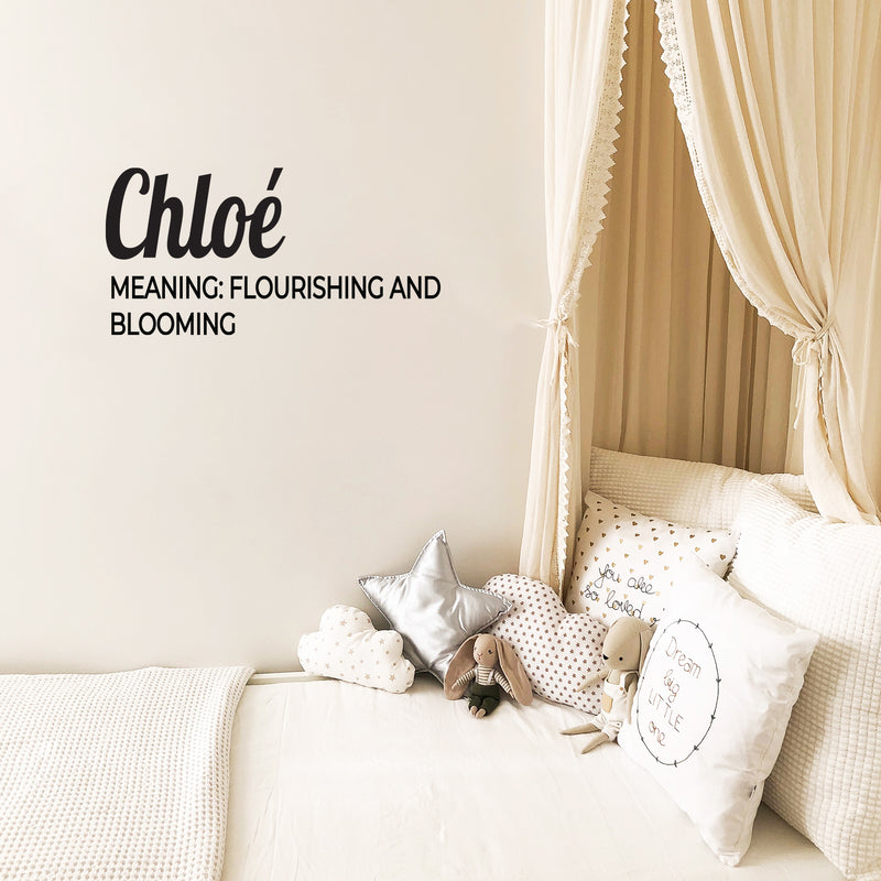 Vinyl Wall Art Decal - Chloe Meaning - 30" x 15" - Trendy Inspirational Quote Sticker For Children Bedroom Home School Classroom Nursery Daycare Kids Room Decor 2