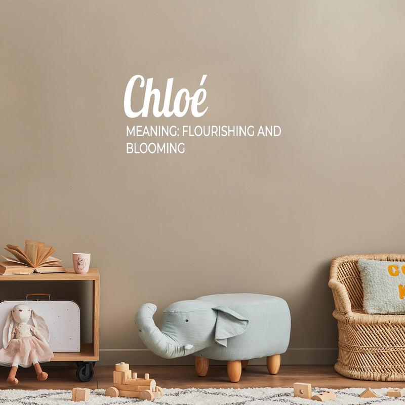 Vinyl Wall Art Decal - Chloe Meaning - 30" x 15" - Trendy Inspirational Quote Sticker For Children Bedroom Home School Classroom Nursery Daycare Kids Room Decor 3