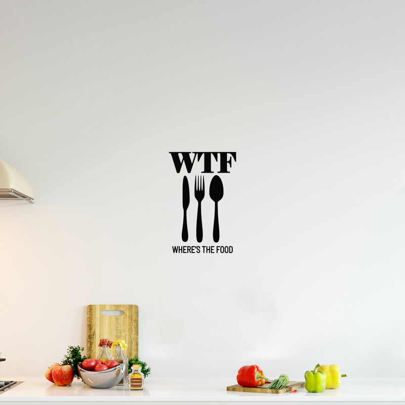 Vinyl Wall Art Decal - Where's The Food - 30" x 20" - Trendy Funny Quote Sticker For Home Living Room Kitchen Dining Room Restaurant Coffee Shop Storefront Decor 3