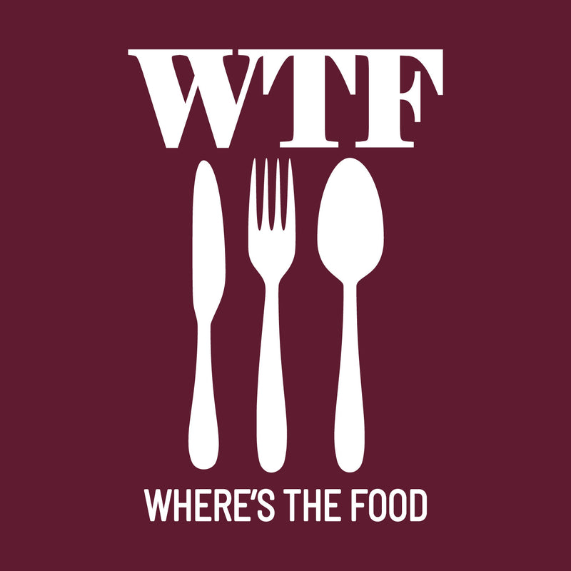 Vinyl Wall Art Decal - Where's The Food - 30" x 20" - Trendy Funny Quote Sticker For Home Living Room Kitchen Dining Room Restaurant Coffee Shop Storefront Decor 1