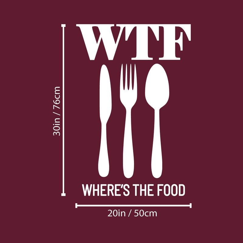 Vinyl Wall Art Decal - Where's The Food - 30" x 20" - Trendy Funny Quote Sticker For Home Living Room Kitchen Dining Room Restaurant Coffee Shop Storefront Decor 4