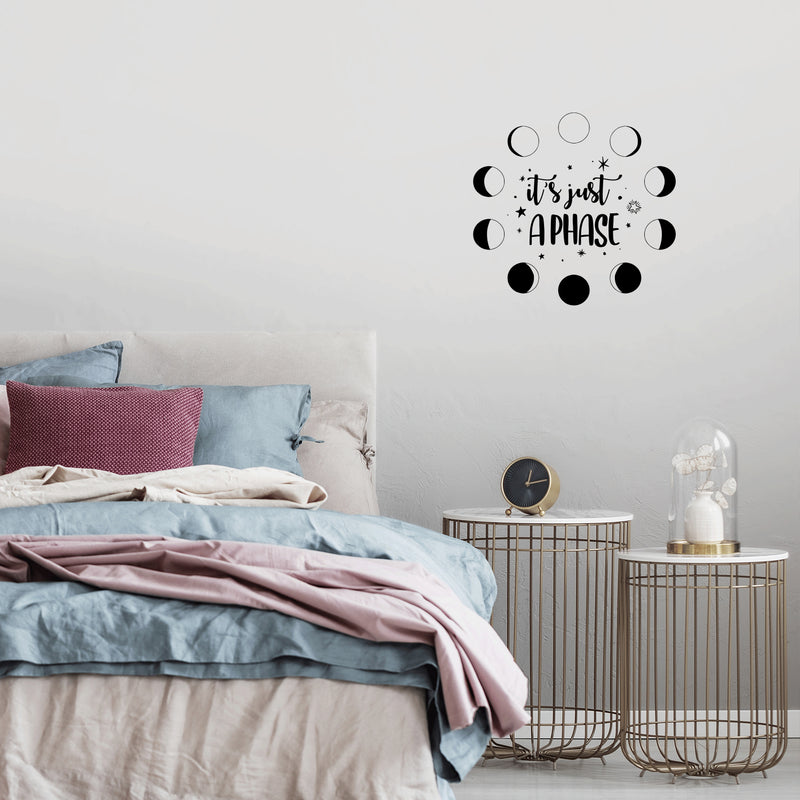 Vinyl Wall Art Decal - It's Just A Phase - 15. - Cute Moon Phases Design Astrology Sticker For Teen Home Bedroom Closet Living Room Coffee Shop Office Storefront Decor 3