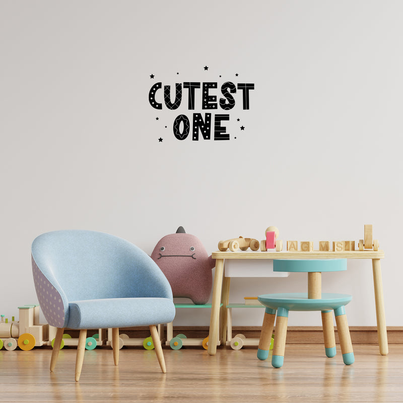 Vinyl Wall Art Decal - Cutest One - 11. Lovely Fun Inspiring Trendy Kids Quote Sticker For Toddlers Bedroom Baby's Nursery Playroom Family Room Daycare Kindergarten Decor 2