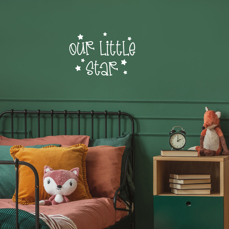 Vinyl Wall Art Decal - Our Little Star - 11.5" x 16" - Lovely Fun Inspiring Trendy Kids Quote Sticker For Toddlers Bedroom Baby's Nursery Playroom Family Room Daycare Kindergarten Decor 3