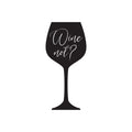 Vinyl Wall Art Decal - Wine Not? - 11.5" x 25" - Bottle Wine Glass Shape Trendy Adult Drink Funny Quote Sticker For Work Office Gift Home Birthday Party Gifts Store Decor 1