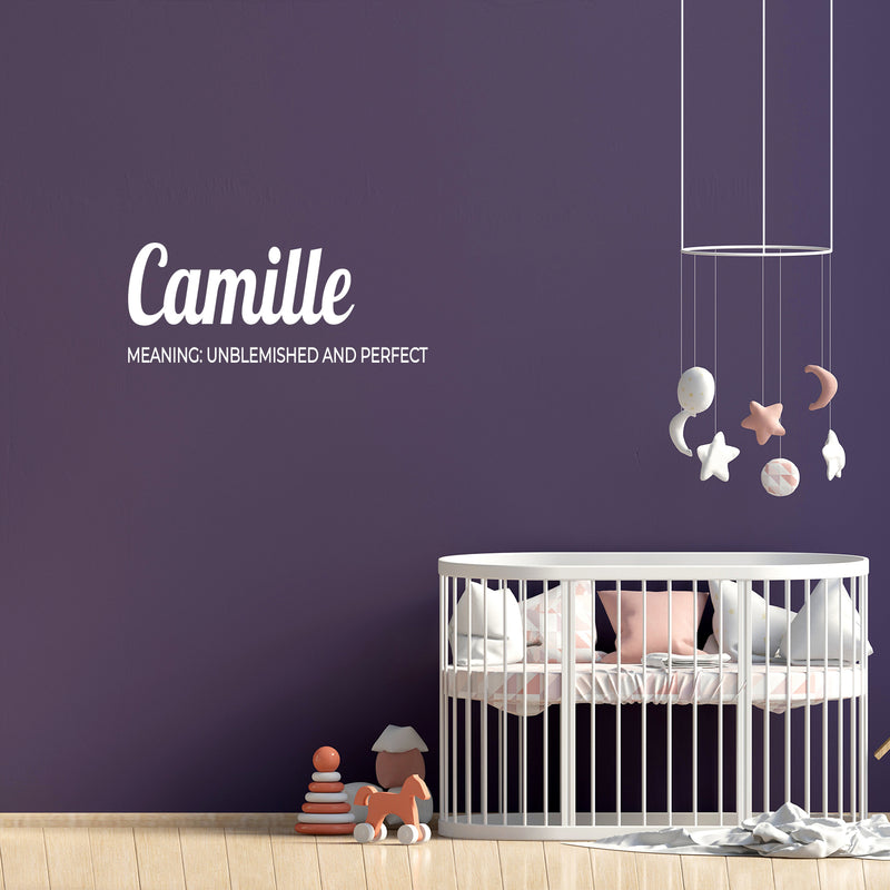 Vinyl Wall Art Decal - Camille Meaning - 30" x 10" - Trendy Inspirational Quote Sticker For Children Bedroom Home School Classroom Nursery Daycare Kids Room Decor 2