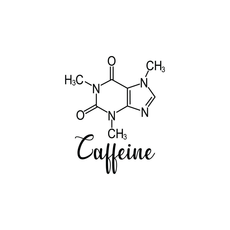 Vinyl Wall Art Decal - Caffeine Formula - 20" x 26" - Trendy Fun Cool Chemistry Element Design Sticker For Home Kitchen Office School Coffee Shop Restaurant Storefront Decor 1