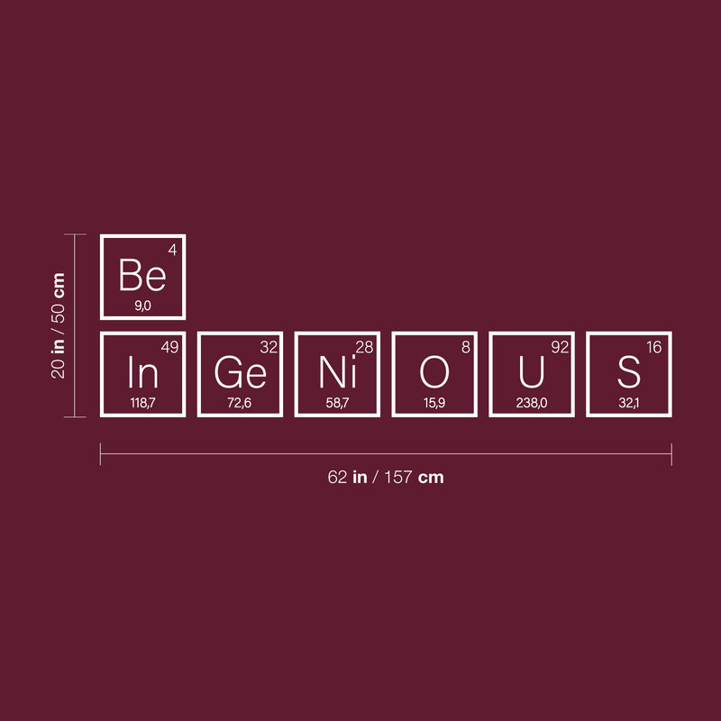 Vinyl Wall Art Decal - Be In Ge In O US - 20" x 62" - Trendy Fun Motivating Good Vibes Quote Home Study Room Playroom School Classroom Chemistry Lab Library Office Coffee Shop Decor 4