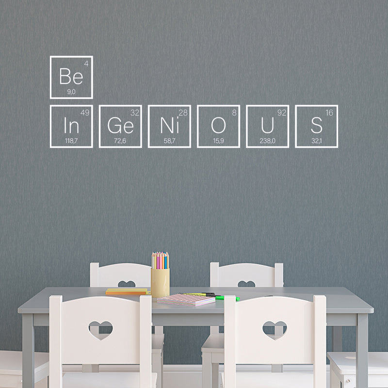 Vinyl Wall Art Decal - Be In Ge In O US - 20" x 62" - Trendy Fun Motivating Good Vibes Quote Home Study Room Playroom School Classroom Chemistry Lab Library Office Coffee Shop Decor 2