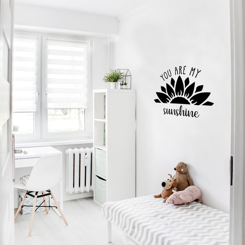 Vinyl Wall Art Decal - You Are My Sunshine - 20" x 26" - Trendy Inspirational Cute Quote Flower Design Sticker For Children Bedroom Home Baby Nursery Daycare Kids Room Decor 3