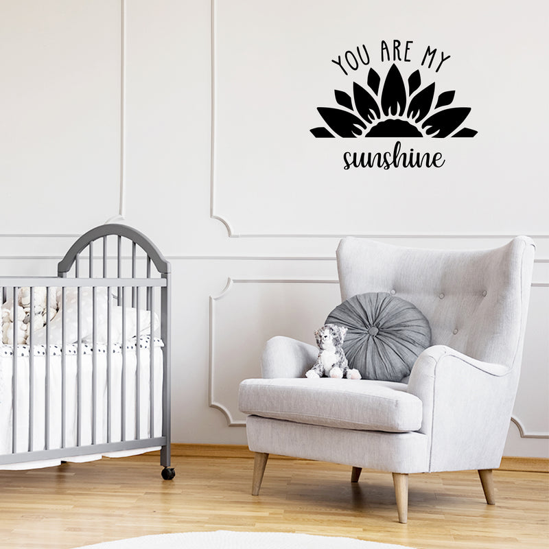 Vinyl Wall Art Decal - You Are My Sunshine - 20" x 26" - Trendy Inspirational Cute Quote Flower Design Sticker For Children Bedroom Home Baby Nursery Daycare Kids Room Decor 2