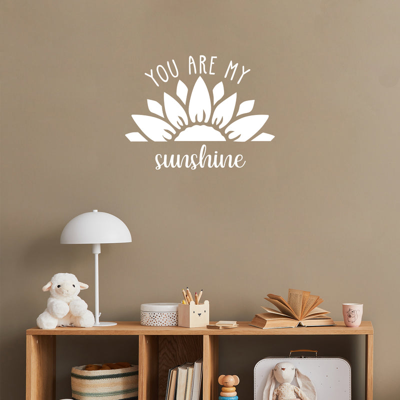 Vinyl Wall Art Decal - You Are My Sunshine - 20" x 26" - Trendy Inspirational Cute Quote Flower Design Sticker For Children Bedroom Home Baby Nursery Daycare Kids Room Decor 2