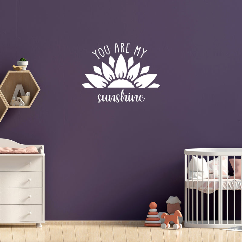 Vinyl Wall Art Decal - You Are My Sunshine - 20" x 26" - Trendy Inspirational Cute Quote Flower Design Sticker For Children Bedroom Home Baby Nursery Daycare Kids Room Decor 3