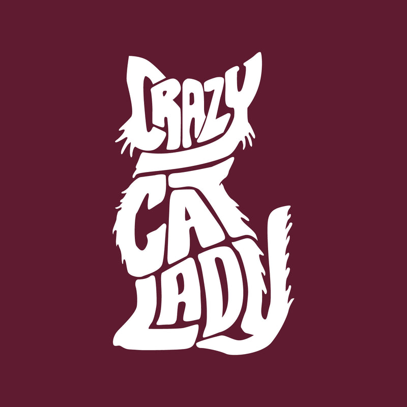 Vinyl Wall Art Decal - Crazy Cat Lady - 25" x 15" - Trendy Cute Funny Joke Cat Shape Quote Sticker For Pets Lovers Home Bedroom Living Office Room Store Decor 1