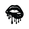 Vinyl Wall Art Decal - Dripping Lips - Trendy Motivational Quote Sticker For Bedroom Office Closet Make Up Mirror Boutique Beauty Salon Decor 1