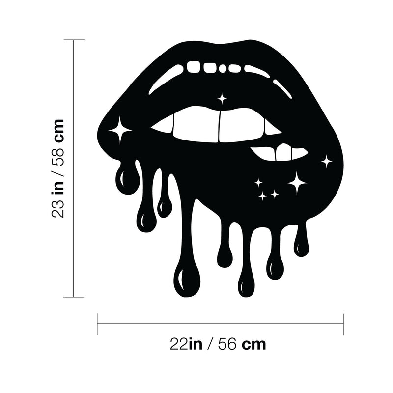 Vinyl Wall Art Decal - Dripping Lips - 23" x 22" - Trendy Motivational Quote Sticker For Bedroom Office Closet Make Up Mirror Boutique Beauty Salon Decor 4