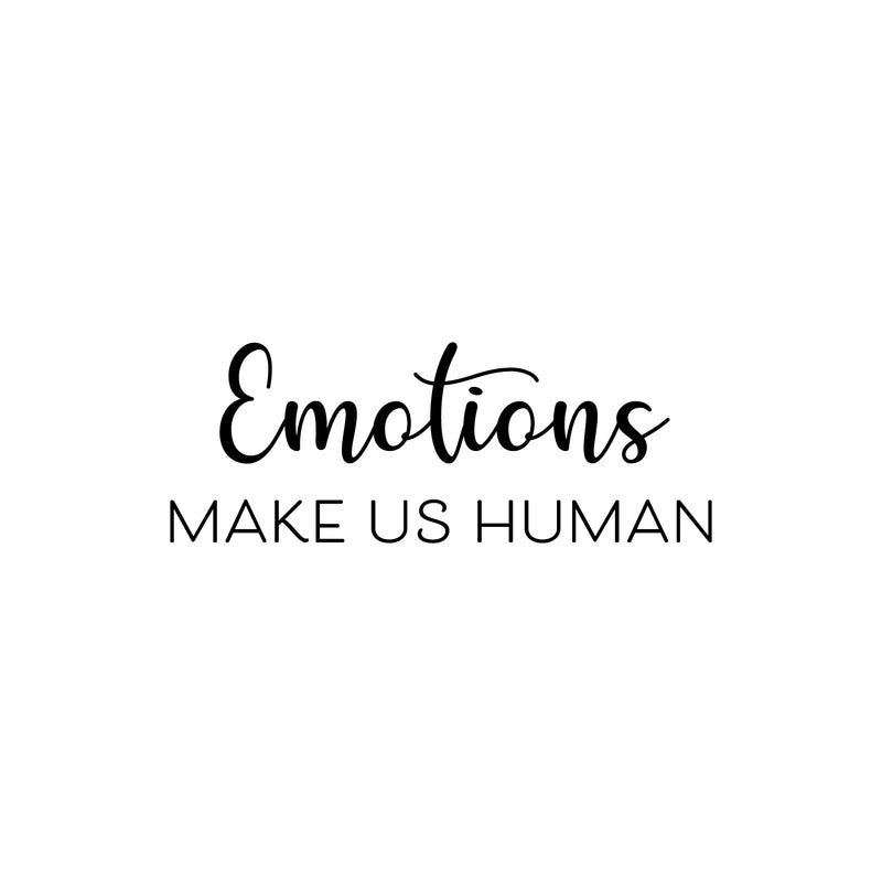 Vinyl Wall Art Decal - Emotions Make Us Humans - 9" x 25" - Modern Inspirational Lovely Quote Sticker For Home Bedroom Family Room Playroom Classroom Daycare Kindergarten Decor 1