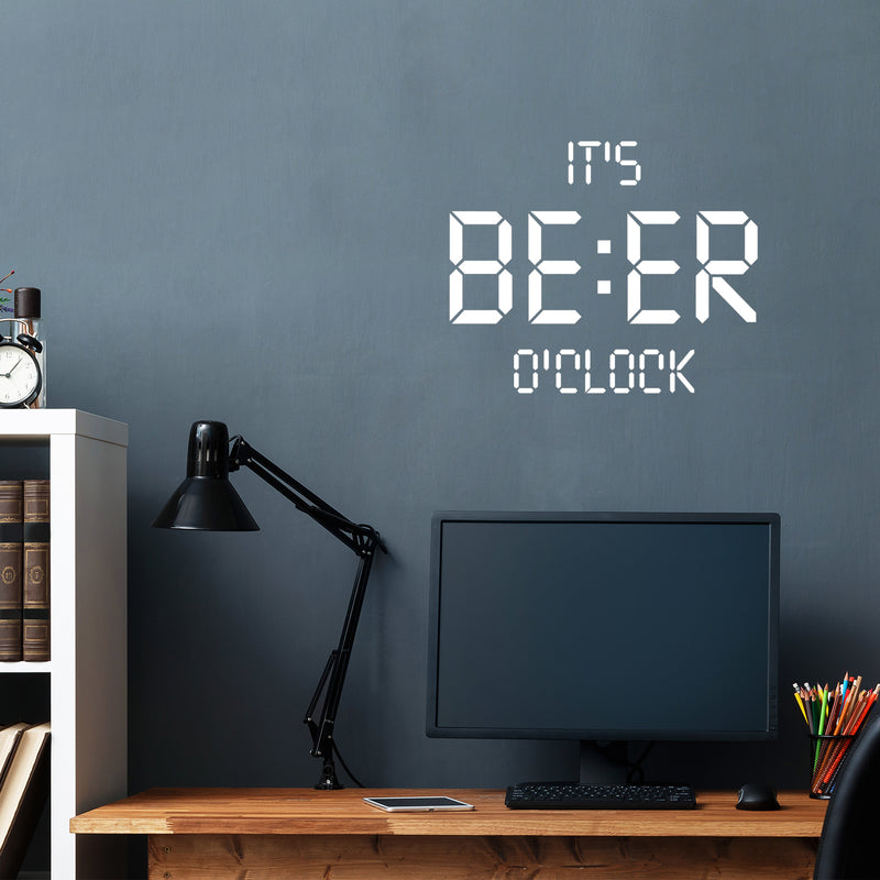 Vinyl Wall Art Decal - It's Beer O'clock - Trendy Sarcastic Funny Adult Joke Quote Sticker For Home Living Room Kitchen Liquor Store Restaurant Bar Storefront Decor 5