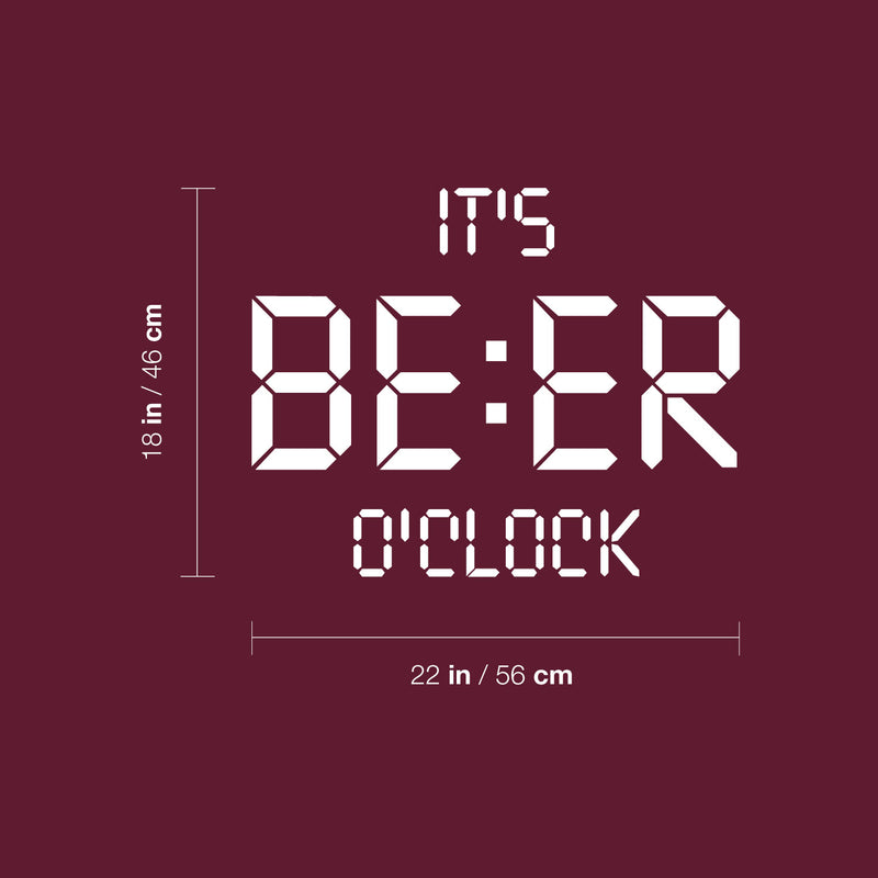 Vinyl Wall Art Decal - It's Beer O'clock - 18" x 22" - Trendy Sarcastic Funny Adult Joke Quote Sticker For Home Living Room Kitchen Liquor Store Restaurant Bar Storefront Decor 4