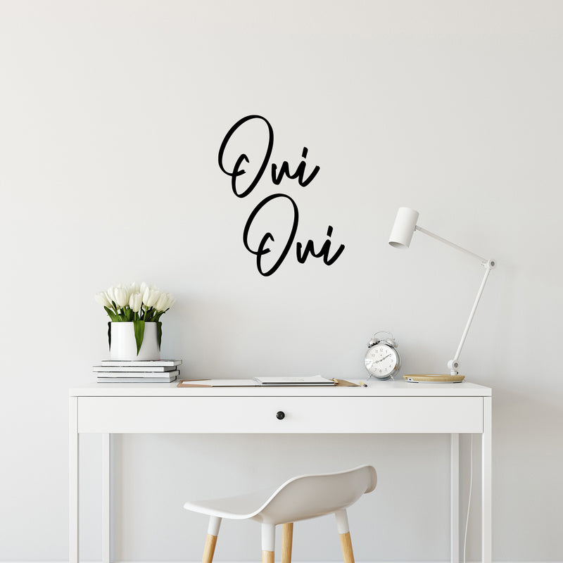 Vinyl Wall Art Decal - Oui Oui - 16" x 20.5" - Trendy Cute Inspirational French Words Quote Sticker For Friends Couples Love Home Bedroom Store Living Room Decor 3