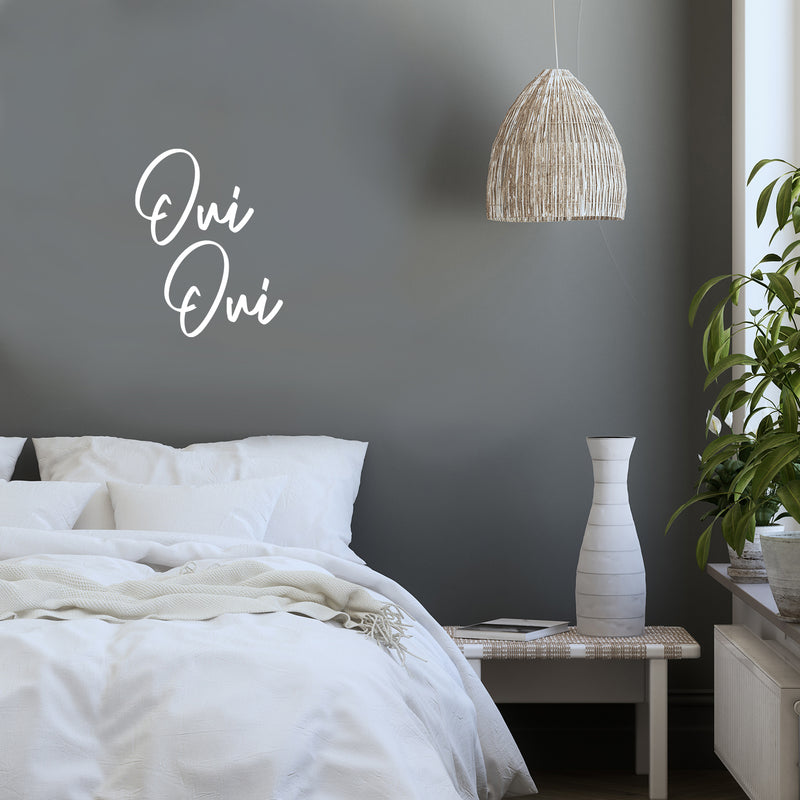 Vinyl Wall Art Decal - Oui Oui - 16" x 20.5" - Trendy Cute Inspirational French Words Quote Sticker For Friends Couples Love Home Bedroom Store Living Room Decor 3