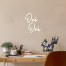 Vinyl Wall Art Decal - Oui Oui - 16" x 20.5" - Trendy Cute Inspirational French Words Quote Sticker For Friends Couples Love Home Bedroom Store Living Room Decor 2