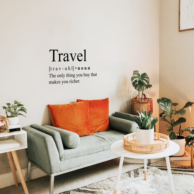 Vinyl Wall Art Decal - Travel - 31" x 47" - Trendy Inspirational Good Vibes Quote Sticker For Adventure Lovers Home Living Room Office Coffee Shop Travel Agency Storefront Decor 3