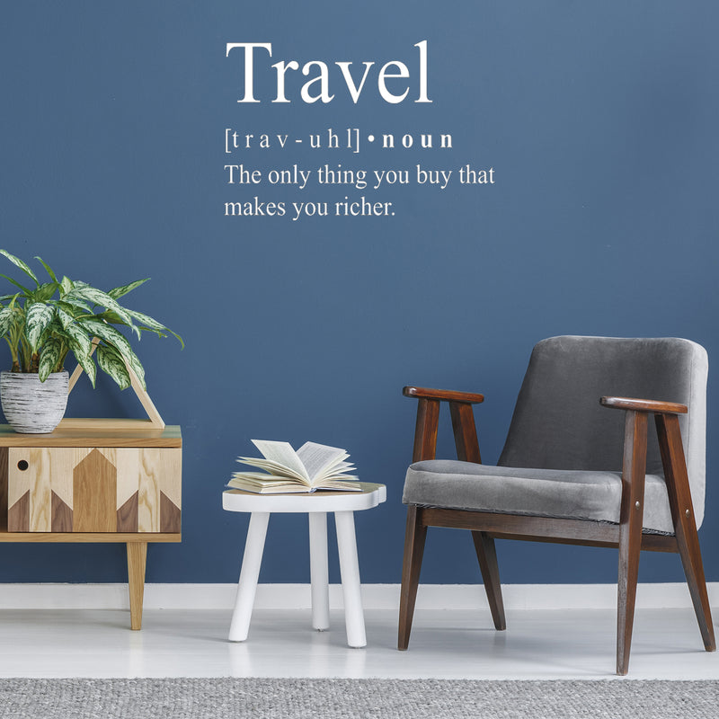 Vinyl Wall Art Decal - Travel - 31" x 47" - Trendy Inspirational Good Vibes Quote Sticker For Adventure Lovers Home Living Room Office Coffee Shop Travel Agency Storefront Decor 3