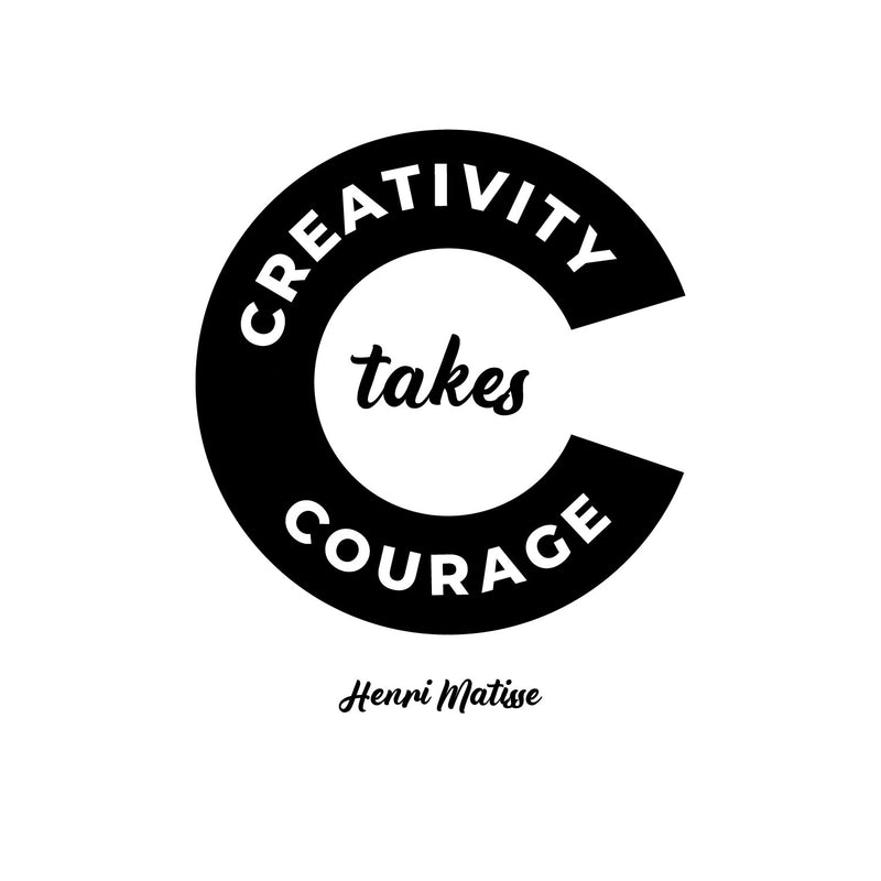 Vinyl Wall Art Decal - Creativity Takes Courage - 14" x 12" - Trendy Inspirational Positive Quote Sticker For Home Kids Bedroom Playroom School Classroom Office Coffee Shop Decor 1