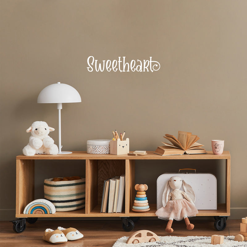 Vinyl Wall Art Decal - Sweetheart - 5.5" x 25" - Trendy  Lovely Inspirational Quote Sticker For Toddlers Bedroom Baby's Nursery Playroom Family Room Daycare Kindergarten Decor 3