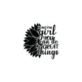 Vinyl Wall Art Decal - Beautiful Girl You Can Do Great Things - Modern Cute Inspirational Positive Quote Sunflower Design Sticker For Home Office Bedroom Mirror Decor 1