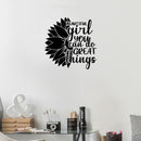 Vinyl Wall Art Decal - Beautiful Girl You Can Do Great Things - 22" x 22" - Modern Cute Inspirational Positive Quote Sunflower Design Sticker For Home Office Bedroom Mirror Decor 2