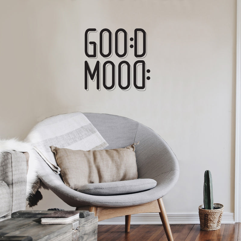 Vinyl Wall Art Decal - Good Mood - 24" x 25" - Modern Funny Inspiring Positive Vibes Quote Sticker For Home Bedroom Playroom School Classroom Office Coffee Shop Gym Fitness Decor 2