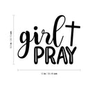 Vinyl Wall Art Decal - Girl Pray - 9. Modern Inspirational Lovely Spiritual Quote Sticker For Home Bedroom Closet Living Room Coffee Shop Religious Center Decor 4