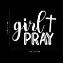 Vinyl Wall Art Decal - Girl Pray - 9.5" x 12" - Modern Inspirational Lovely Spiritual Quote Sticker For Home Bedroom Closet Living Room Coffee Shop Religious Center Decor 4