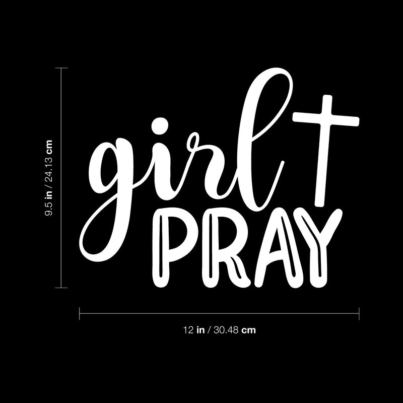 Vinyl Wall Art Decal - Girl Pray - 9.5" x 12" - Modern Inspirational Lovely Spiritual Quote Sticker For Home Bedroom Closet Living Room Coffee Shop Religious Center Decor 4