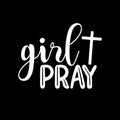 Vinyl Wall Art Decal - Girl Pray - 9.5" x 12" - Modern Inspirational Lovely Spiritual Quote Sticker For Home Bedroom Closet Living Room Coffee Shop Religious Center Decor 1