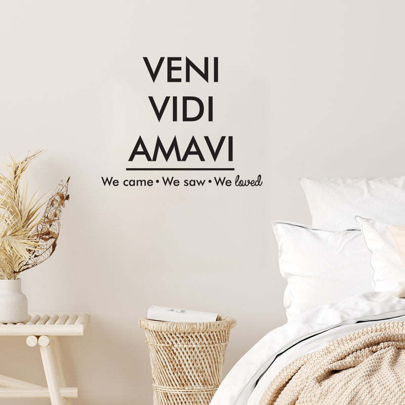 Vinyl Wall Art Decal - Veni Vidi Amavi - Trendy Lovely Motivational Fun Latin Quote Sticker For Home Bedroom Closet Living Room Office School Coffee Shop Decor 3