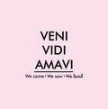 Vinyl Wall Art Decal - Veni Vidi Amavi - Trendy Lovely Motivational Fun Latin Quote Sticker For Home Bedroom Closet Living Room Office School Coffee Shop Decor 1