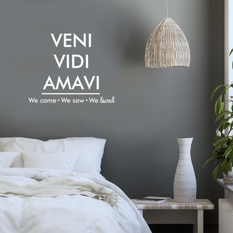 Vinyl Wall Art Decal - Veni Vidi Amavi - 17" x 21" - Trendy Lovely Motivational Fun Latin Quote Sticker For Home Bedroom Closet Living Room Office School Coffee Shop Decor 2