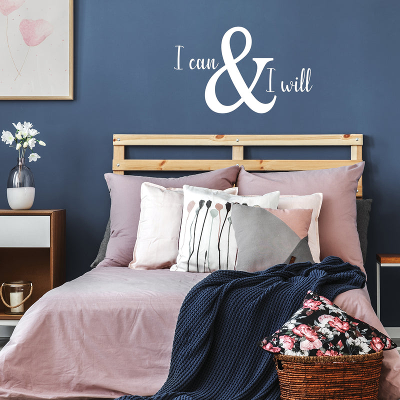 Vinyl Wall Art Decal - I Can & I Will - 22" x 30" - Trendy Inspirational Optimistic Self Esteem Quote Sticker For Home Kids Bedroom Living Room Playroom Classroom Office Coffee Shop Decor 2