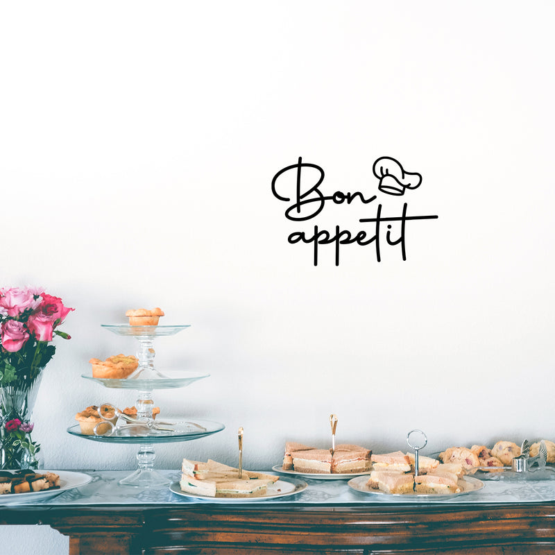 Vinyl Wall Art Decal - Bon Appetit - 10" x 15" - Trendy Lovely Fun Good Vibes Quote Sticker For Home Kitchen Dining Room Dinner Restaurant Cafeteria Coffee Shop Storefront Decor 2