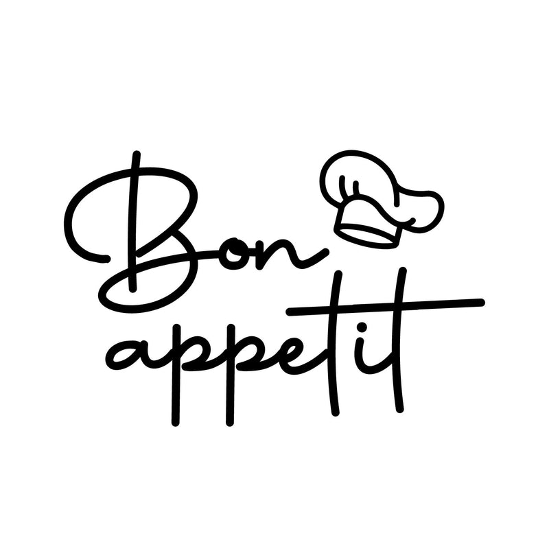 Vinyl Wall Art Decal - Bon Appetit - 10" x 15" - Trendy Lovely Fun Good Vibes Quote Sticker For Home Kitchen Dining Room Dinner Restaurant Cafeteria Coffee Shop Storefront Decor 1