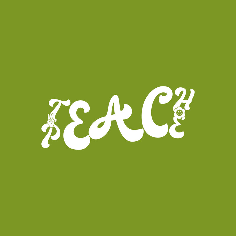 Vinyl Wall Art Decal - Teach Peace - 14" x 34" - Trendy Inspirational Positive Quote Sticker For Home Kids Room Bedroom School Classroom Nursery Office Decor 1