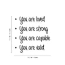 Vinyl Wall Art Decal - You Are Loved You Are Strong - 17. - Trendy Inspirational Positive Self Esteem Quote Sticker For Home Kids Bedroom Living Room Playroom Classroom Decor 4