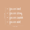 Vinyl Wall Art Decal - You Are Loved You Are Strong - 17. - Trendy Inspirational Positive Self Esteem Quote Sticker For Home Kids Bedroom Living Room Playroom Classroom Decor 5