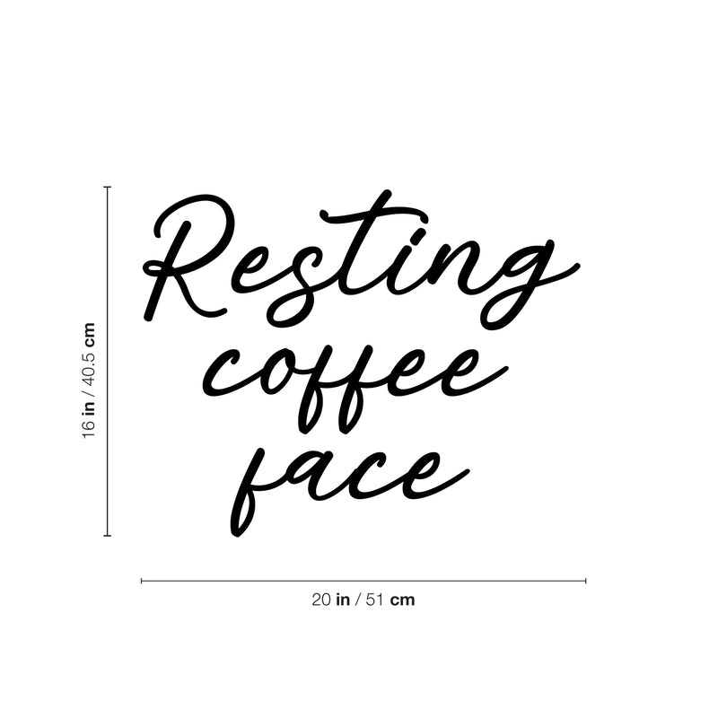 Vinyl Wall Art Decal - Resting Coffee Face - 20" x 16" - Trendy Funny Cafe Quote Sticker For Home Kitchen Store Living Room Work Office Kitchenette Decor 4