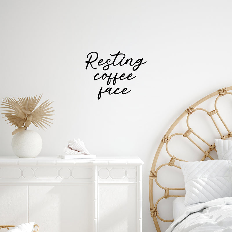 Vinyl Wall Art Decal - Resting Coffee Face - 20" x 16" - Trendy Funny Cafe Quote Sticker For Home Kitchen Store Living Room Work Office Kitchenette Decor 3