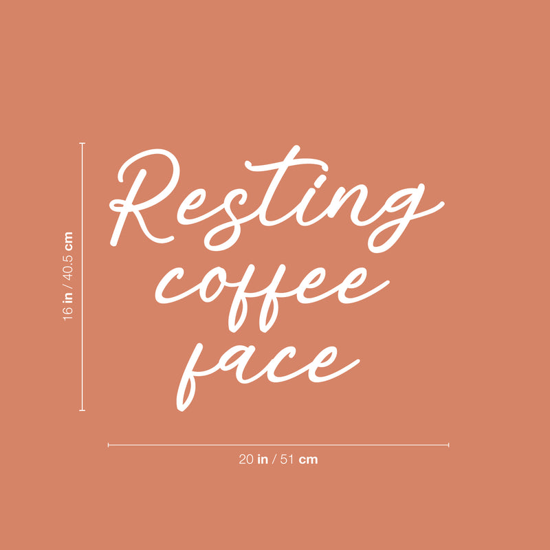 Vinyl Wall Art Decal - Resting Coffee Face - 20" x 16" - Trendy Funny Cafe Quote Sticker For Home Kitchen Store Living Room Work Office Kitchenette Decor 4